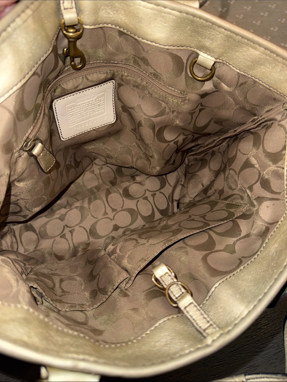 Coach Legacy Vintage Straw Metallic Gold Leather Tote Bag M05K-113 - Picture 7 of 15